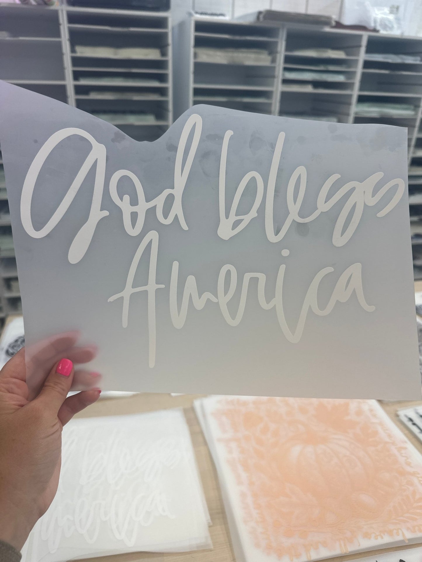 RTS GOD BLESS AMERICA SINGLE COLOR WHITE DTF DIRECT TO FILM transfers ADULT 8X12 - Do it yourself Transfers