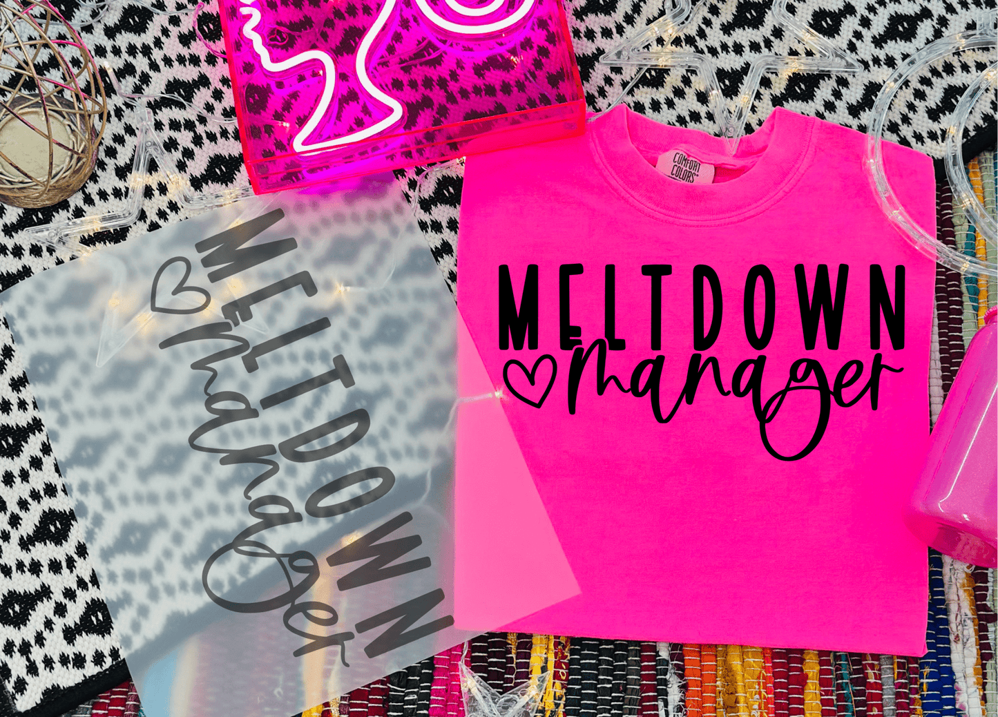 TRANSFER TUESDAY MELTDOWN MANAGER SINGLE COLOR BLACK DTF DIRECT TO FILM transfers size ADULT 8X12 - Do it yourself Transfers