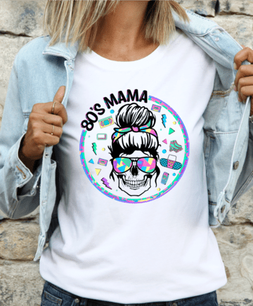 80s mama skull DTF TRANSFERSPRINT TO ORDER - Do it yourself Transfers