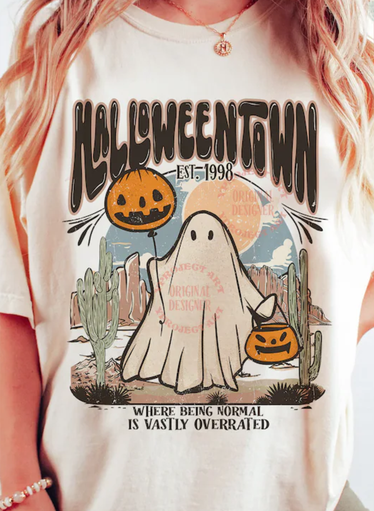 Halloween Town where being normal is vastly overrated est 1998 FRONT BACK  DTF TRANSFER PRINT TO ORDER 617