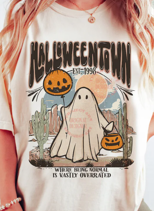 Halloween Town where being normal is vastly overrated est 1998 FRONT BACK  DTF TRANSFER PRINT TO ORDER 617