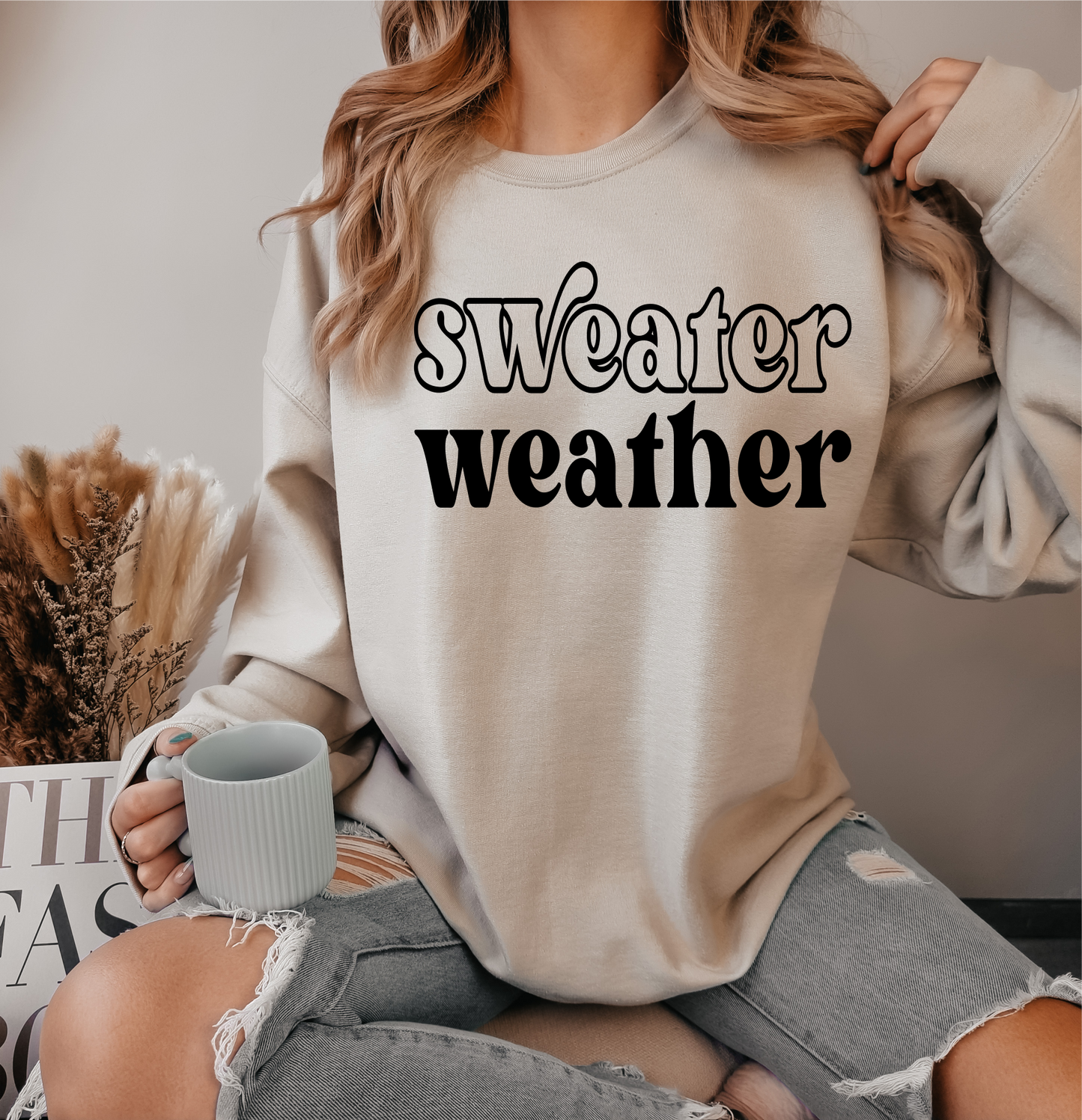 Sweater Weather WINTER SINGLE COLOR BLACK DTF TRANSFER PRINT TO ORDER 628