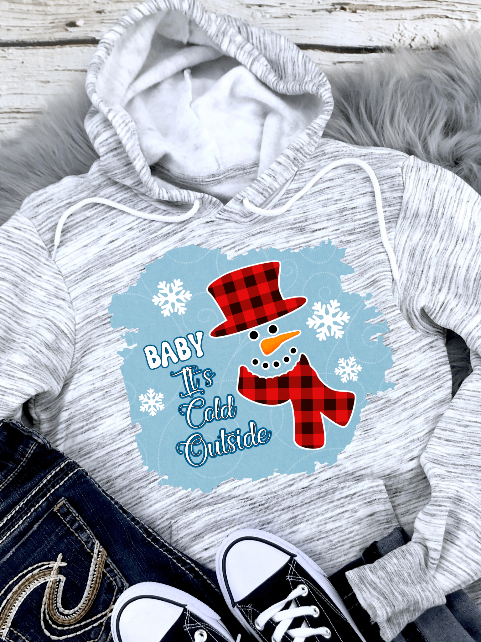 Baby its cold outside snowman frame DTF TRANSFERSPRINT TO ORDER - Do it yourself Transfers