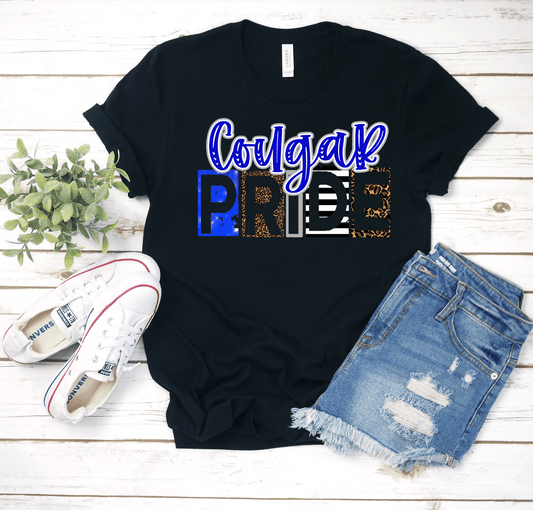 Cougar pride royal blue grey white sport DTF TRANSFERSPRINT TO ORDER - Do it yourself Transfers