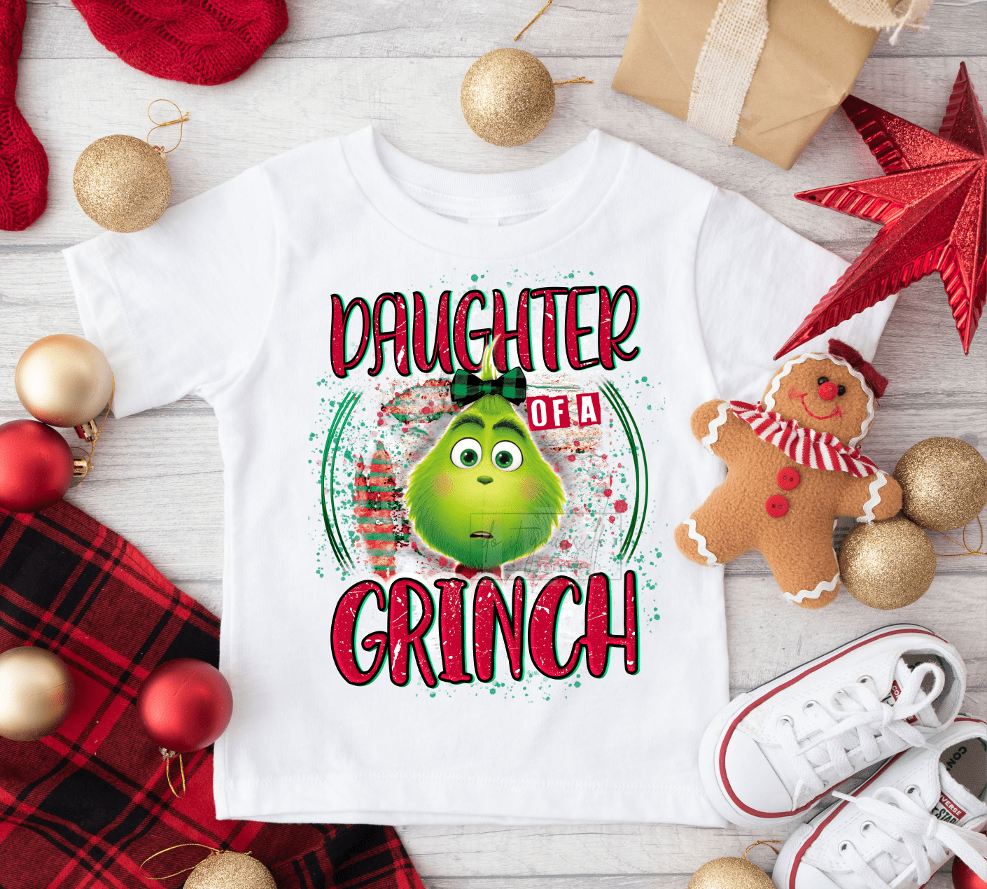 Daughter of a GREEN MAN Christmas size 9.6x7x9 DTF TRANSFERPRINT TO ORDER - Do it yourself Transfers