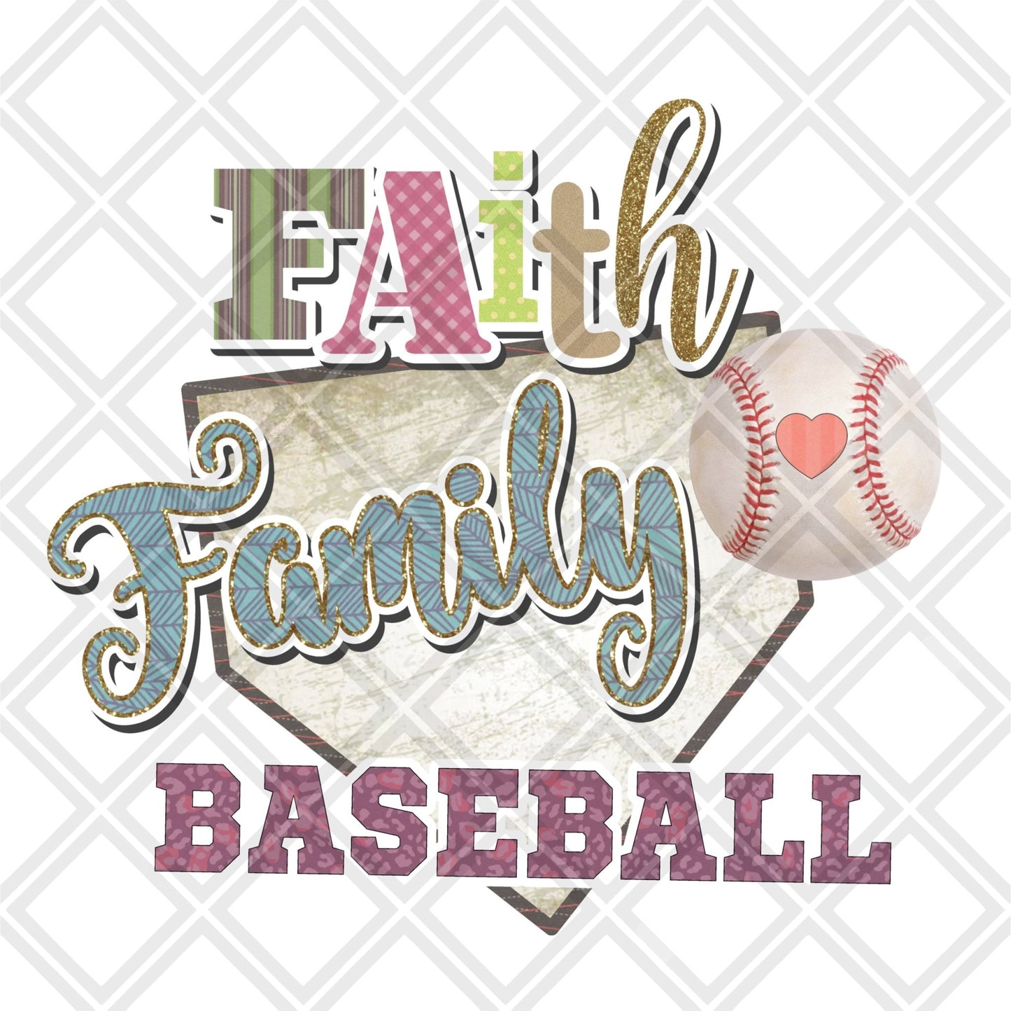 Faith Family Baseball DTF TRANSFERPRINT TO ORDER - Do it yourself Transfers