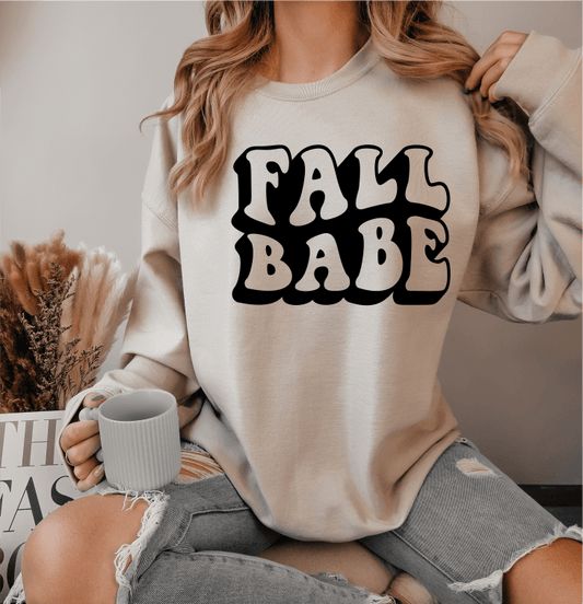 FALL BABE SINGLE COLOR BLACK size ADULT DTF TRANSFERPRINT TO ORDER - Do it yourself Transfers