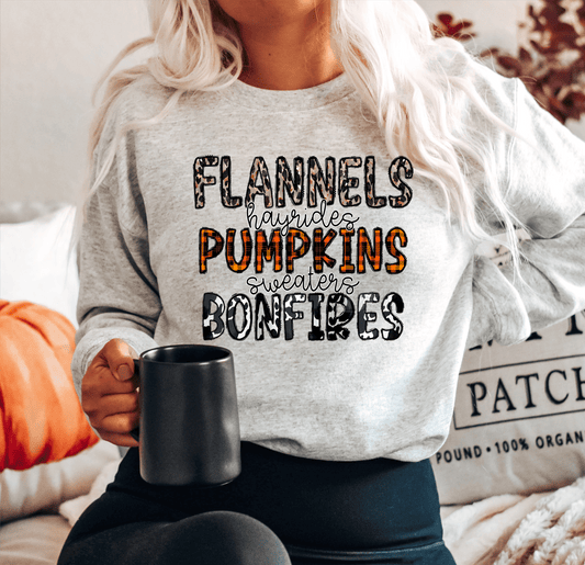 Flannels hayrides Pumpkins sweaters Bonfires Fall Thanksgiving size ADULT DTF TRANSFERPRINT TO ORDER - Do it yourself Transfers