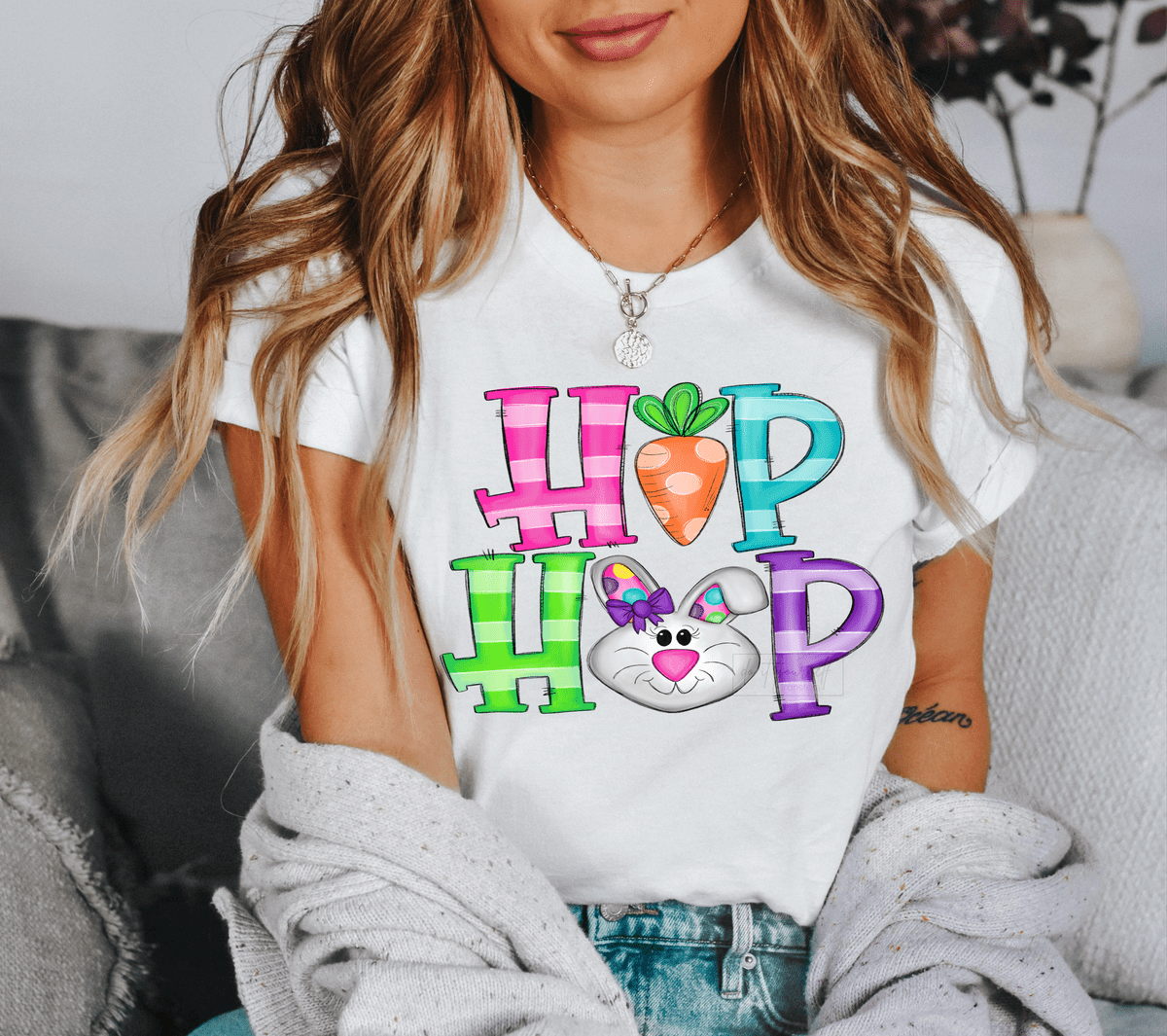 HIP HOP Bunny polka dot carrot Easter Easter size ADULT DTF TRANSFERPRINT TO ORDER - Do it yourself Transfers