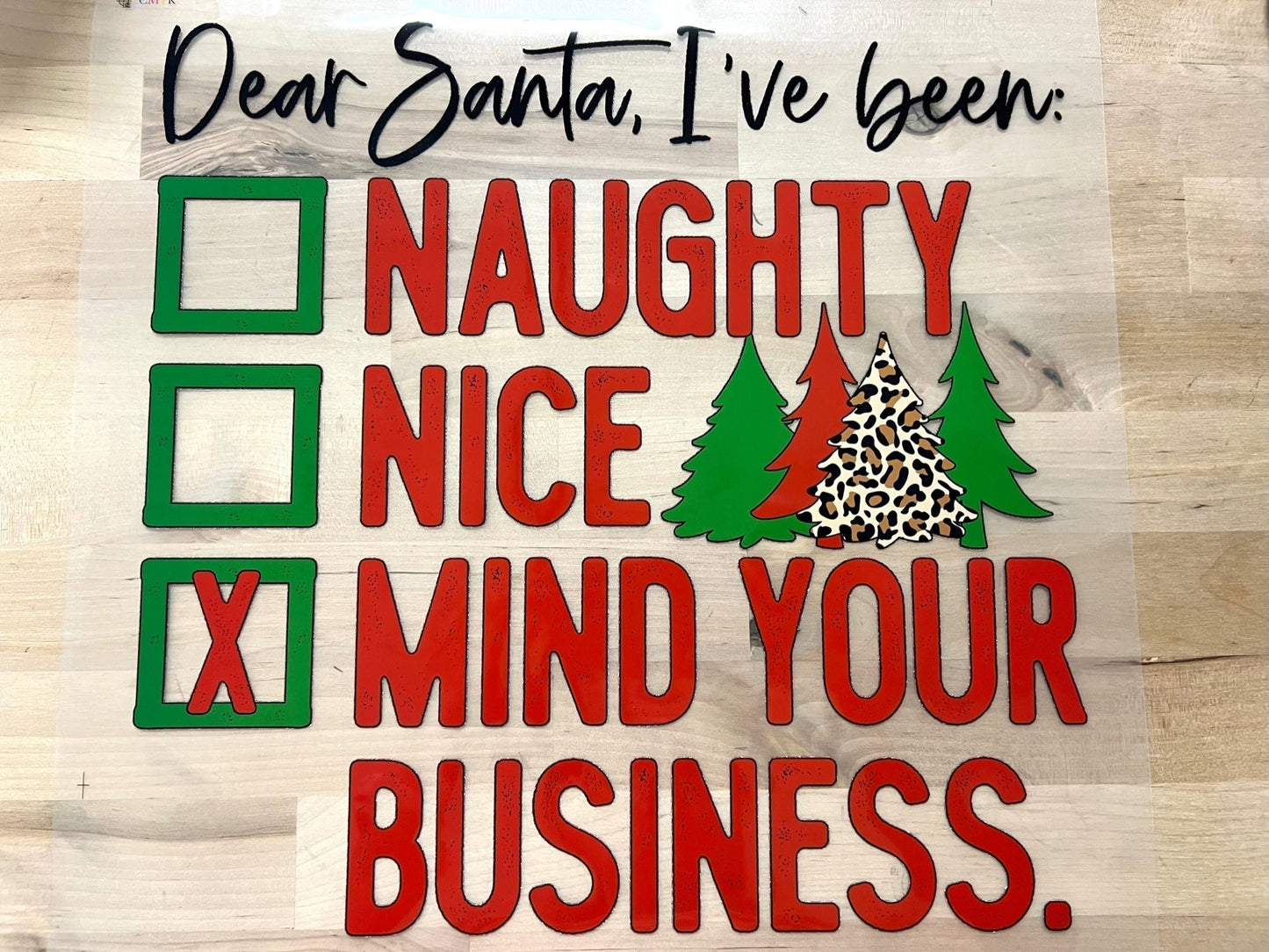 I put out for Santa milk cookies Christmas size ADULT DTF TRANSFERPRINT TO ORDER - Do it yourself Transfers