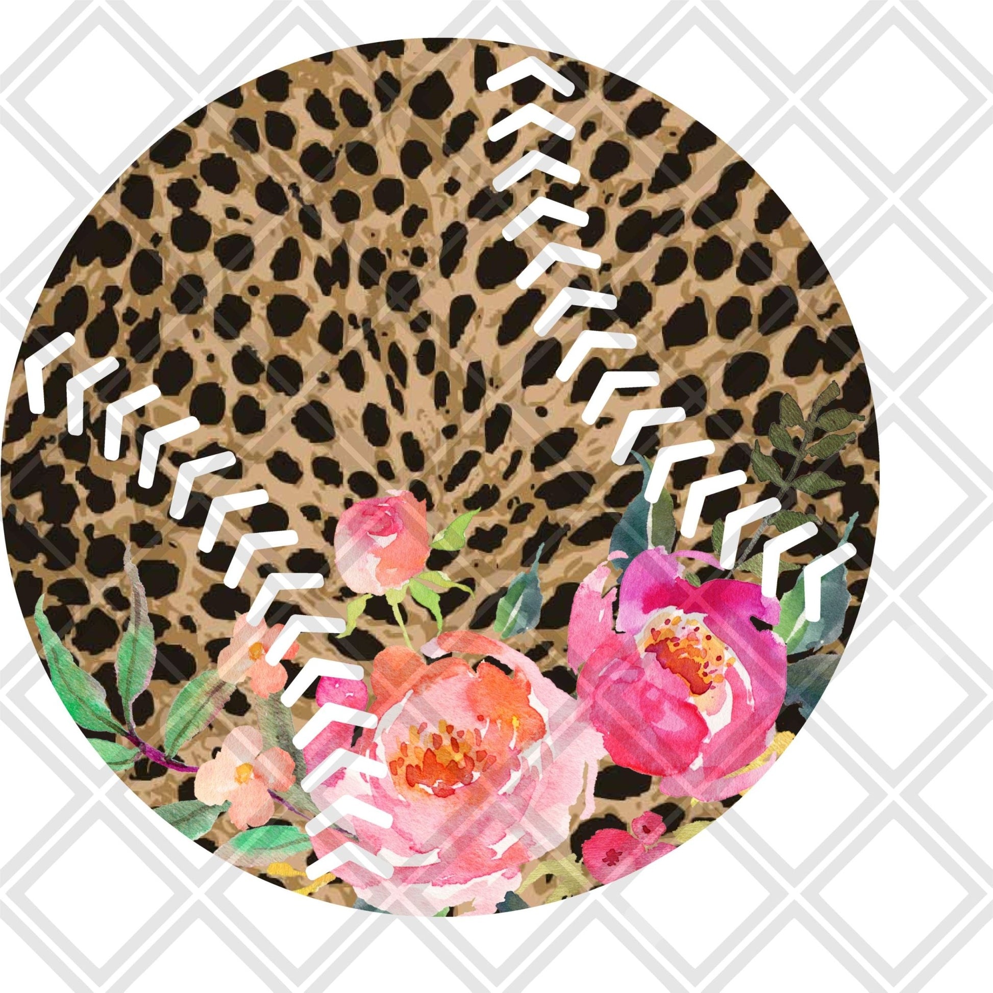 Leopard baseball flowers DTF TRANSFERPRINT TO ORDER - Do it yourself Transfers