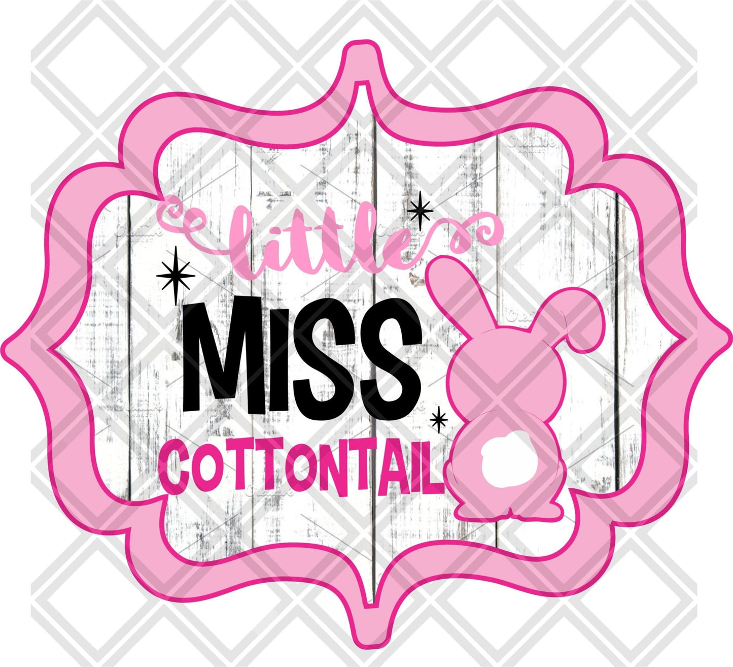 Little Miss Cottontail DTF TRANSFERPRINT TO ORDER - Do it yourself Transfers