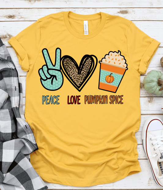 Love Peace Pumpkin Spice DTF TRANSFERPRINT TO ORDER - Do it yourself Transfers