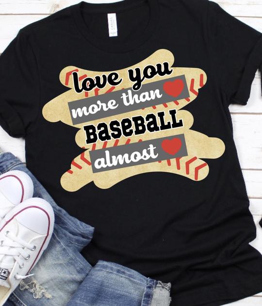 Love you more than baseball almost frame png Digital Download Instand Download - Do it yourself Transfers