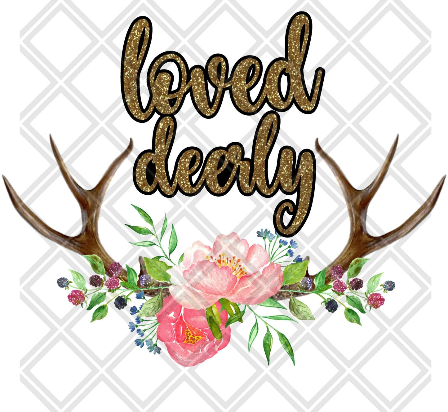 Loved Dearly no frame png Digital Download Instand Download - Do it yourself Transfers