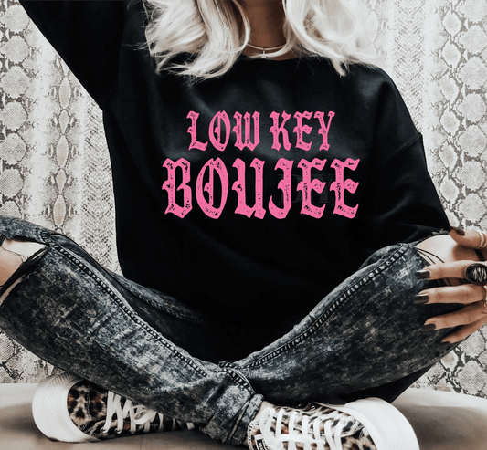 LOW KEY BOUJEE SINGLE COLOR PINK SCREEN PRINT TRANSFER ADULT DTF TRANSFERPRINT TO ORDER - Do it yourself Transfers