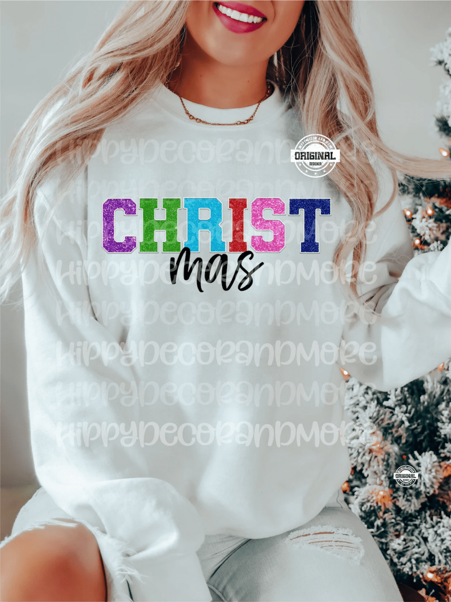 RTS CHRIST mas Christmas multi color purple green blue red pink BREATHABLE CLEAR FILM SCREEN PRINT TRANSFER ADULT 9X12. 6 - L - Do it yourself Transfers