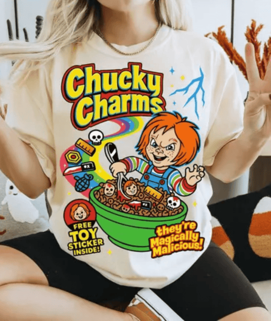 RTS CHUCKY CHARMS CEREAL HALLOWEEN DTF DIRECT TO FILM transfers ADULT 10X12 - Do it yourself Transfers