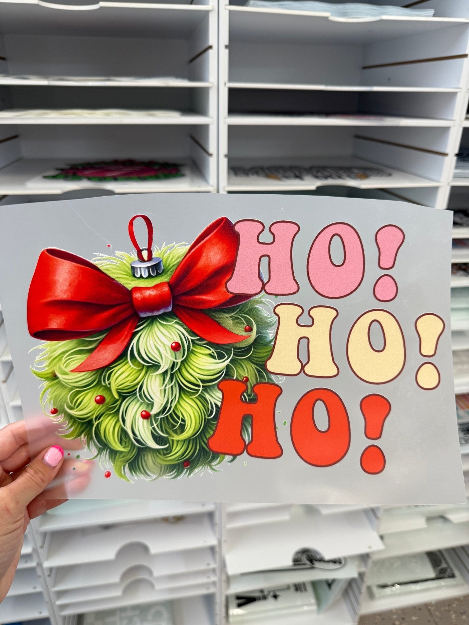 RTS HO HO HO ORNAMENT CHRISTMAS DTF DIRECT TO FILM transfers ADULT 8X12 - Do it yourself Transfers