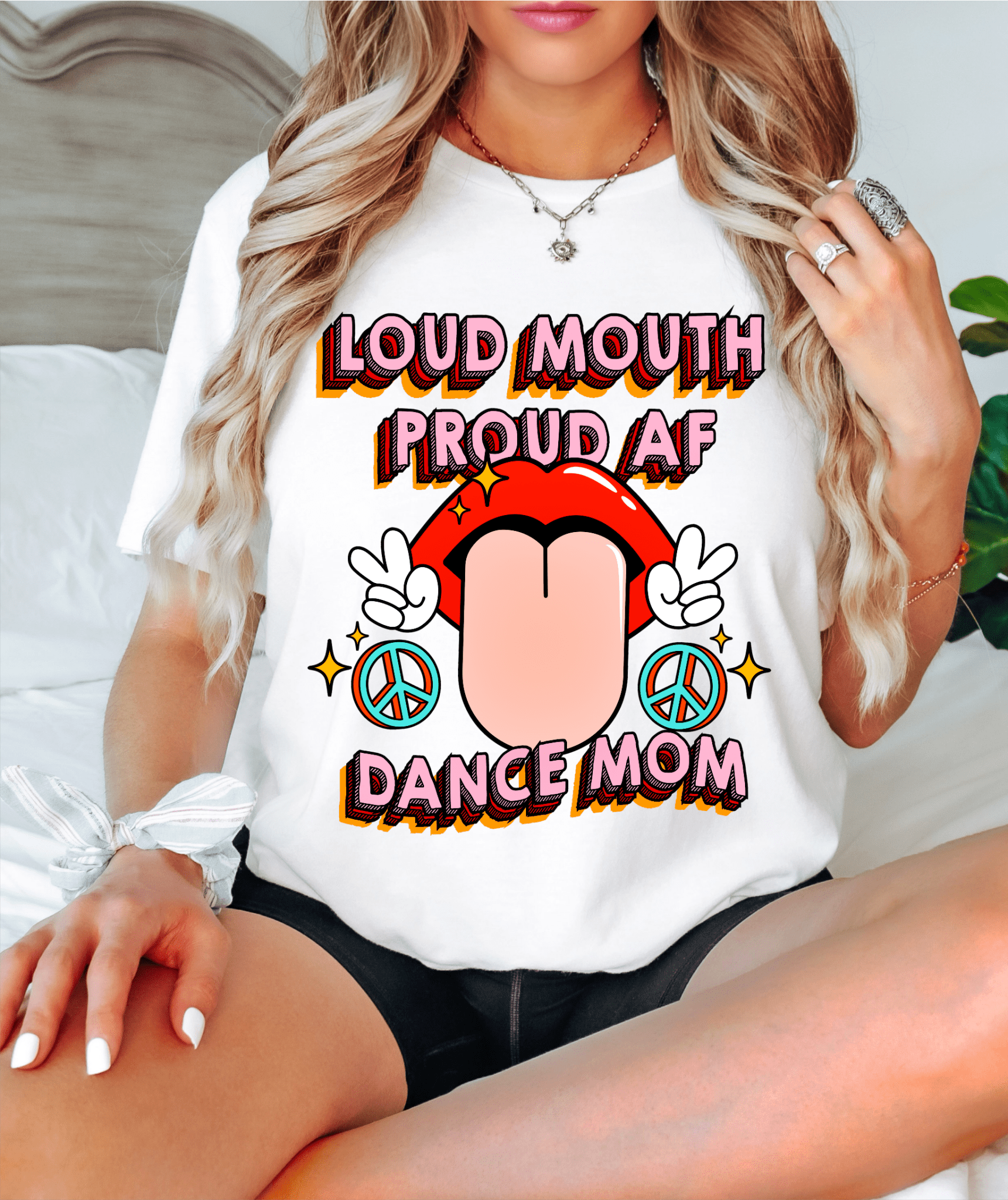RTS Loud Mouth proud AF Dance Mom tongue peace sign CLEAR FILM SCREEN PRINT TRANSFER ADULT 11.5x13.5 - Do it yourself Transfers