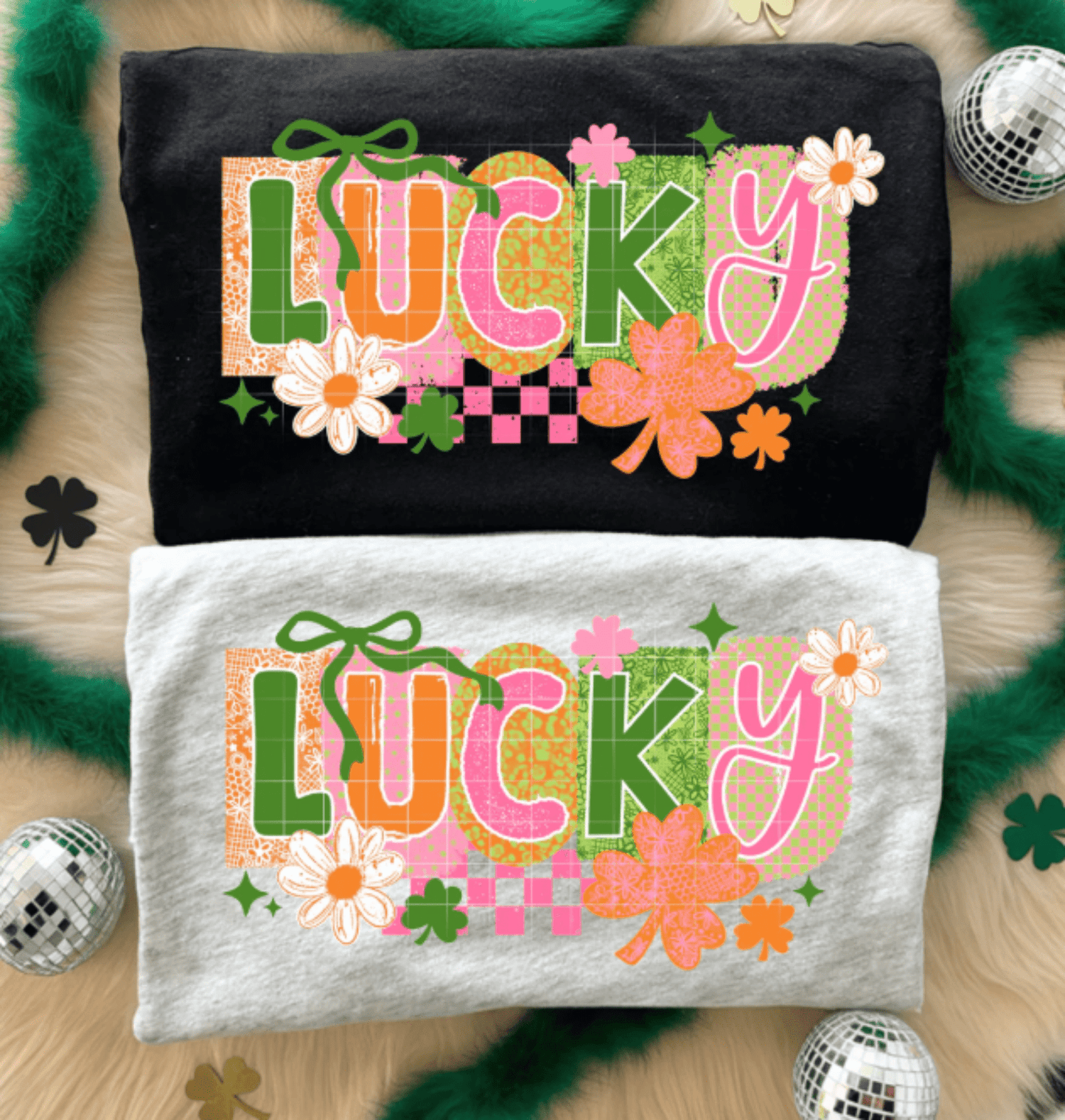 RTS LUCKY ST ST PATRICKS DAY DTF DIRECT TO FILM transfers ADULT 8X11.5 - Do it yourself Transfers