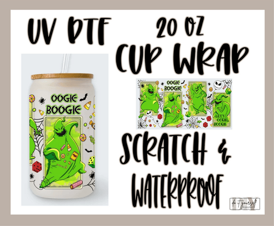 RTS Oogie Boogie Halloween UV DTF 20 oz Libbey cup wrap - Do it yourself Transfers