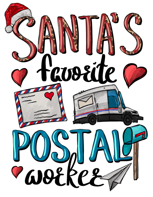 SANTAS FAVORITE POSTAL DTF HOT PEEL DTF TRANSFERPRINT TO ORDER - Do it yourself Transfers