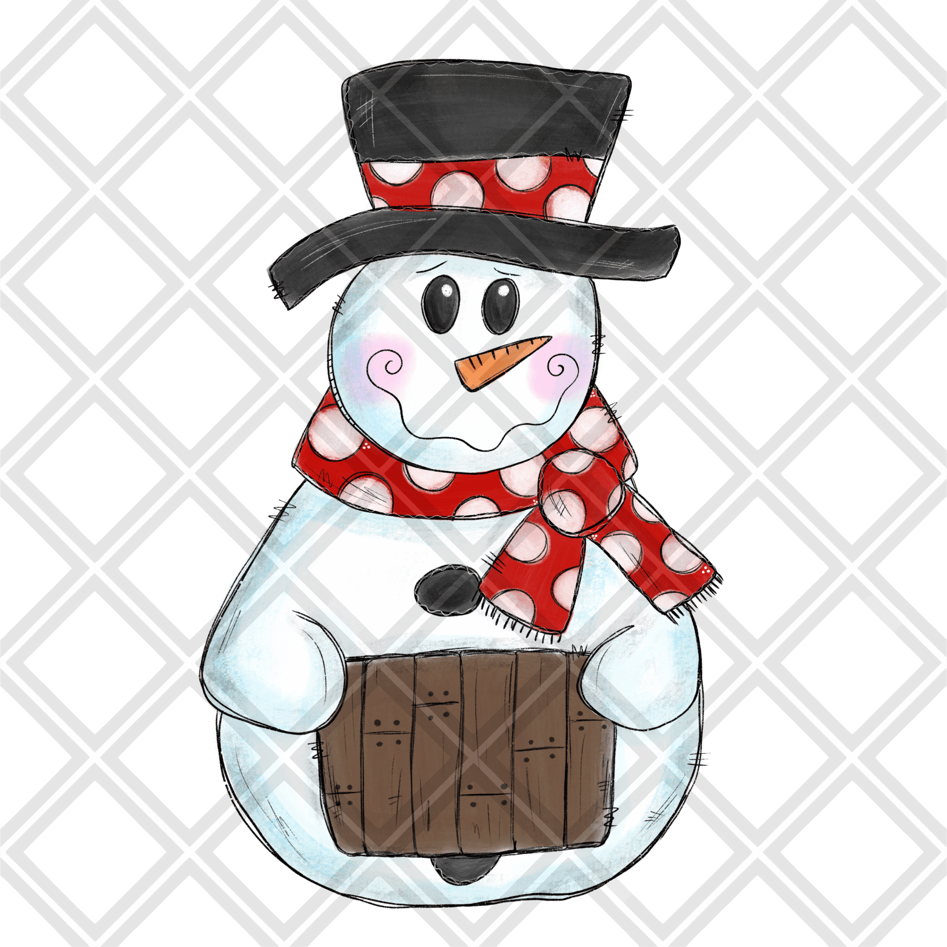 Snowman boy wood sign DTF TRANSFERPRINT TO ORDER - Do it yourself Transfers