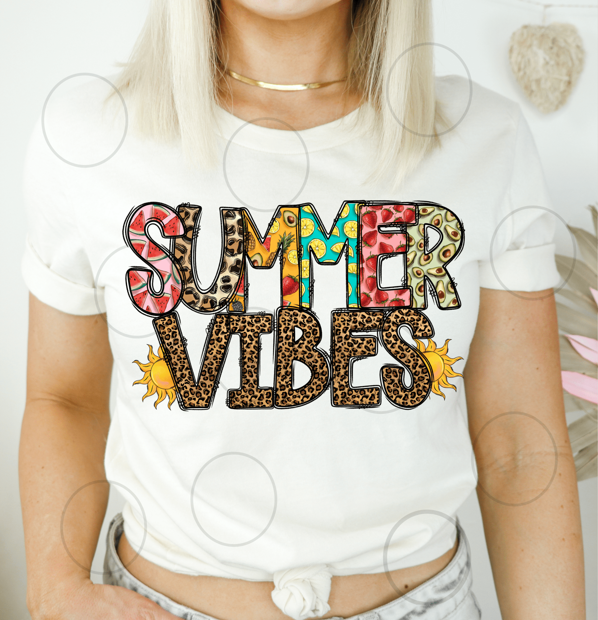 Summer VIBES leopard sun ADULT DTF TRANSFERPRINT TO ORDER - Do it yourself Transfers