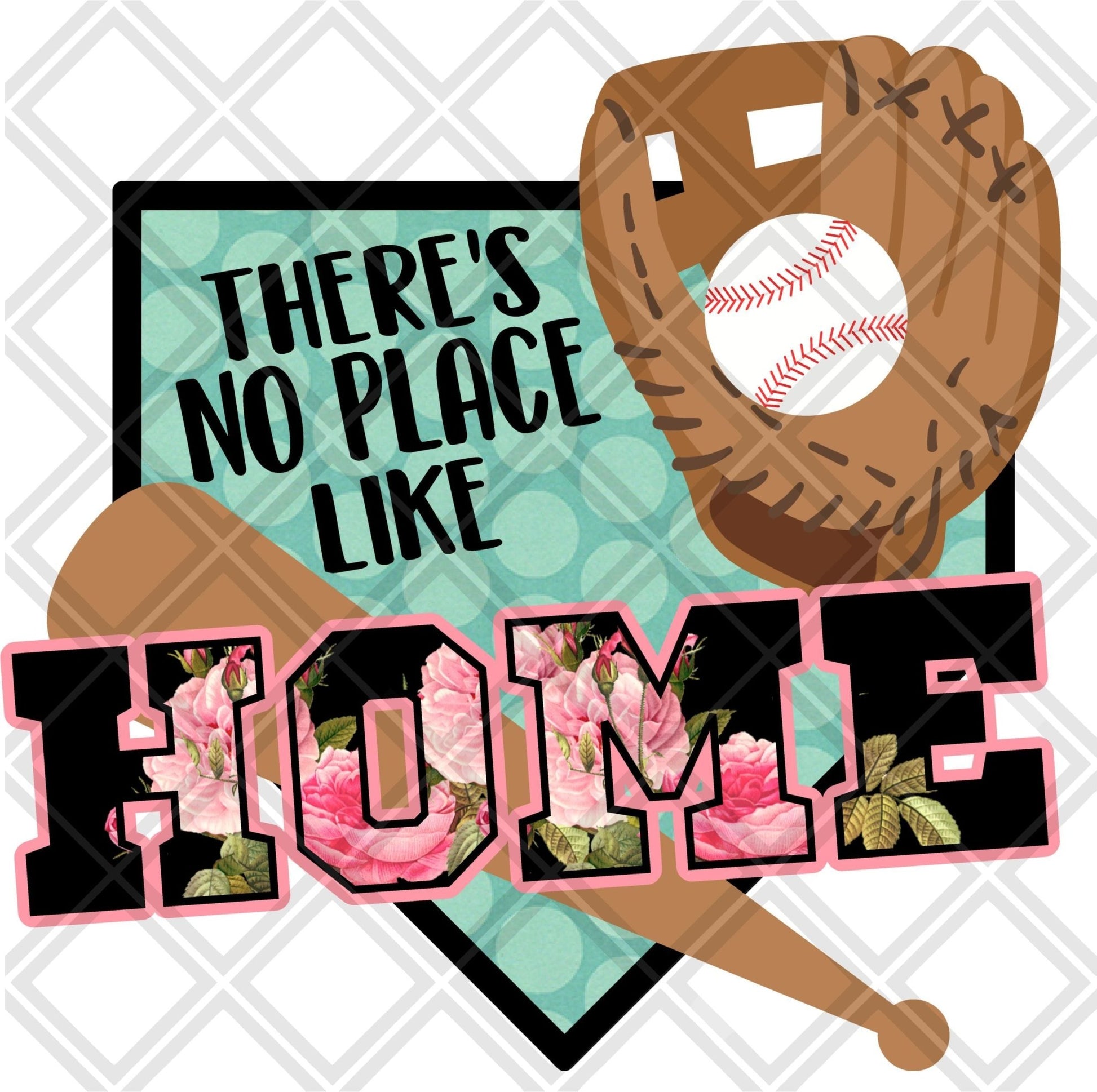 Theres No Place Like Home Flowers 2 DTF TRANSFERPRINT TO ORDER - Do it yourself Transfers