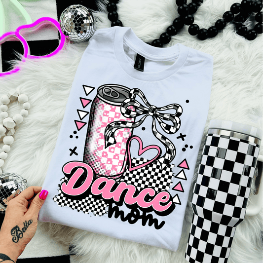 TRANSFER TUESDAY DANCE MOM PINK CAN CHECKER BOW DTF DIRECT TO FILM transfers size ADULT 10X12 - Do it yourself Transfers