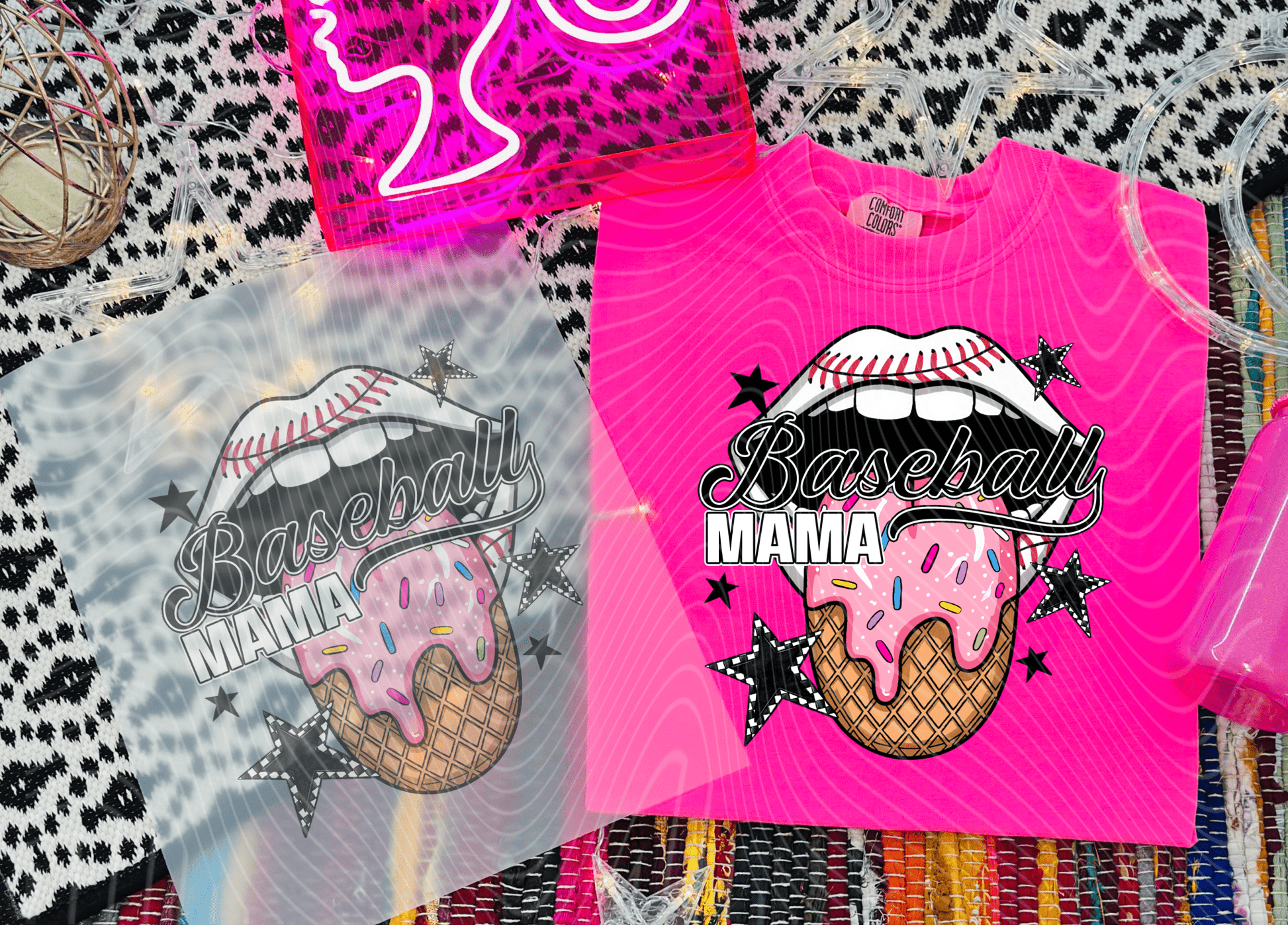 TRANSFER TUESDAY JUNE 17TH BASEBALL MAMA TONGUE SPRINKLES DTF DIRECT TO FILM transfers ADULT 9X12 - Do it yourself Transfers