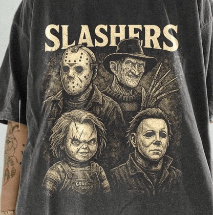 TRANSFER TUESDAY SHIPS JUNE 6TH SLASHER HALLOWEEN GANG BOYS SINGLE COLOR CREAM DTF DIRECT TO FILM transfers ADULT 10X11 - Do it yourself Transfers
