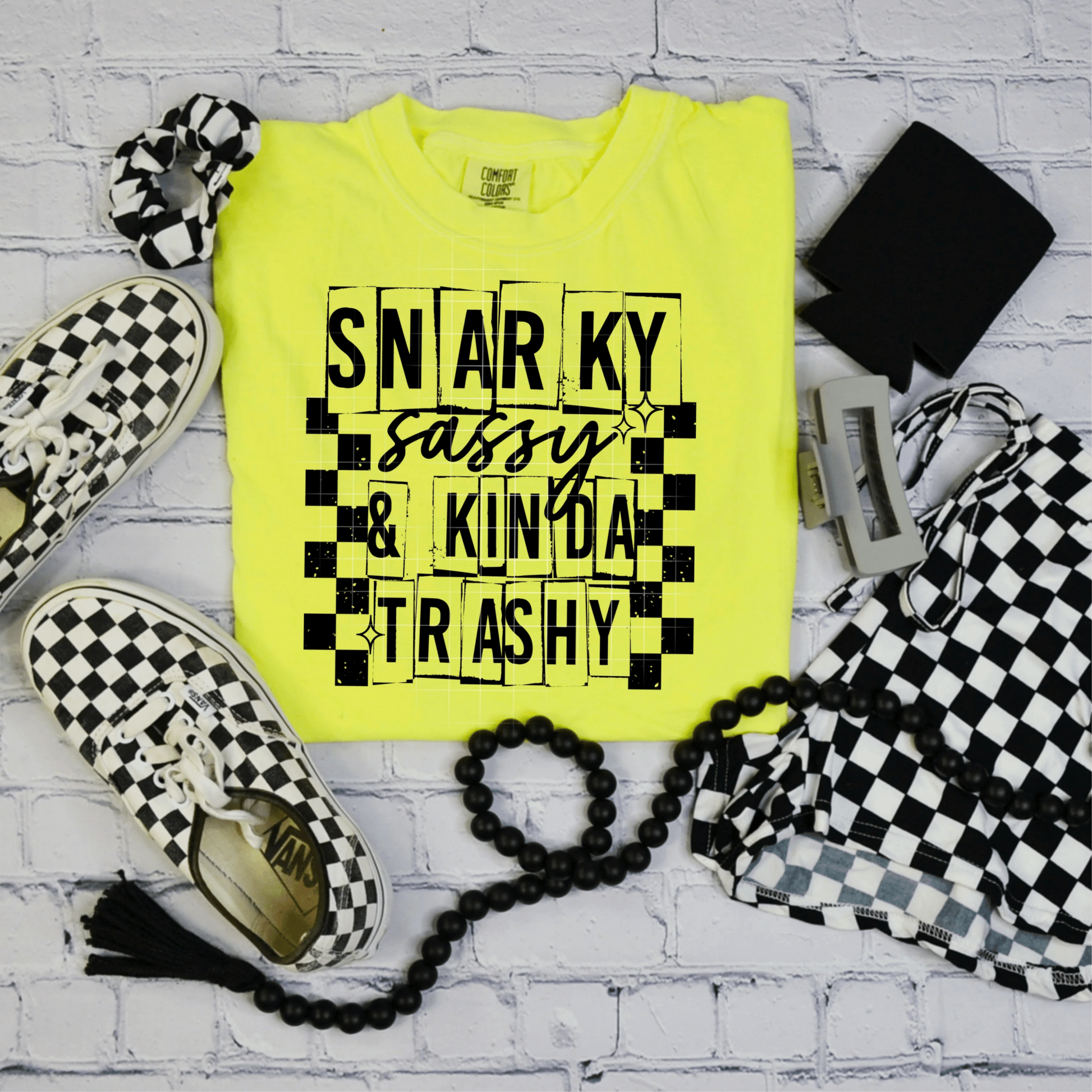 TRANSFER TUESDAY SHIPS MAR 12TH SNARKY SASSY & KINDA TRASHY SINGLE COLOR BLACK Screen Print transfers size ADULT 10X12 - Do it yourself Transfers