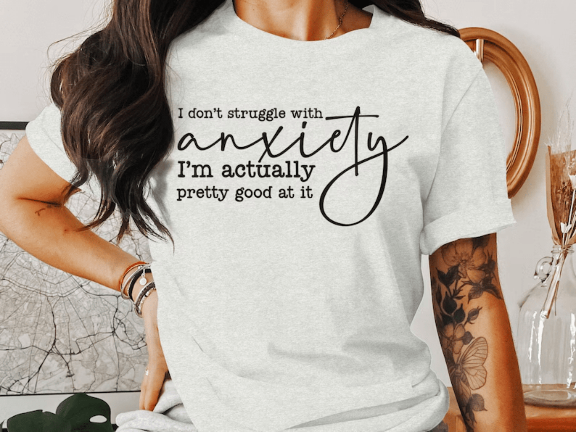TRANSFER TUESDAY SHIPS MAY 20TH I DON'T STRUGGLE WITH ANXIETY I'M ACTUALLY PRETTY GOOD AT IT SINGLE COLOR BLACK DTF DIRECT TO FILM transfers ADULT 9X11 - Do it yourself Transfers