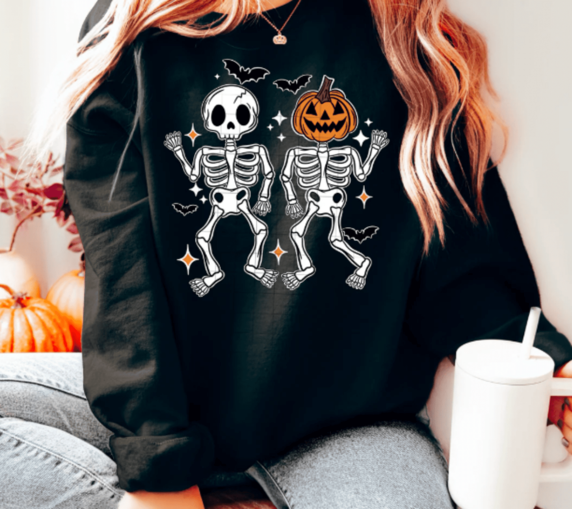 TRANSFER TUESDAY SKULLIES PUMPKIN BATS HALLOWEEN DANCING DTF DIRECT TO FILM transfers ADULT PICK YOUR SIZE - Do it yourself Transfers