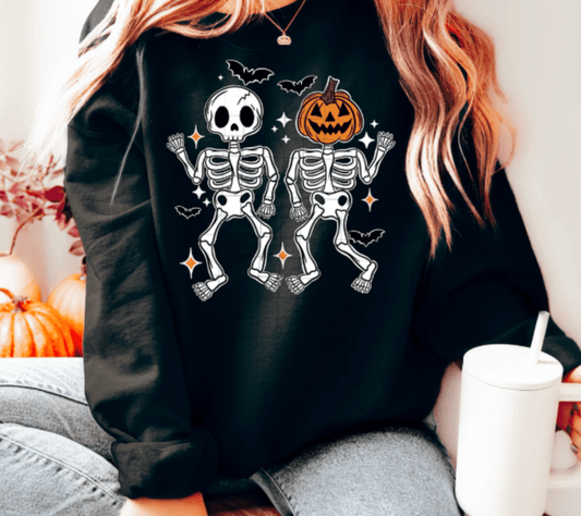 TRANSFER TUESDAY SKULLIES PUMPKIN BATS HALLOWEEN DANCING DTF DIRECT TO FILM transfers ADULT PICK YOUR SIZE - Do it yourself Transfers