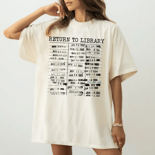 TRANSFER TUESDAY STARTS SHIPPING JAN 28TH Return to Library books SINGLE COLOR BLACK Screen Print transfers size ADULT 10X12 - Do it yourself Transfers