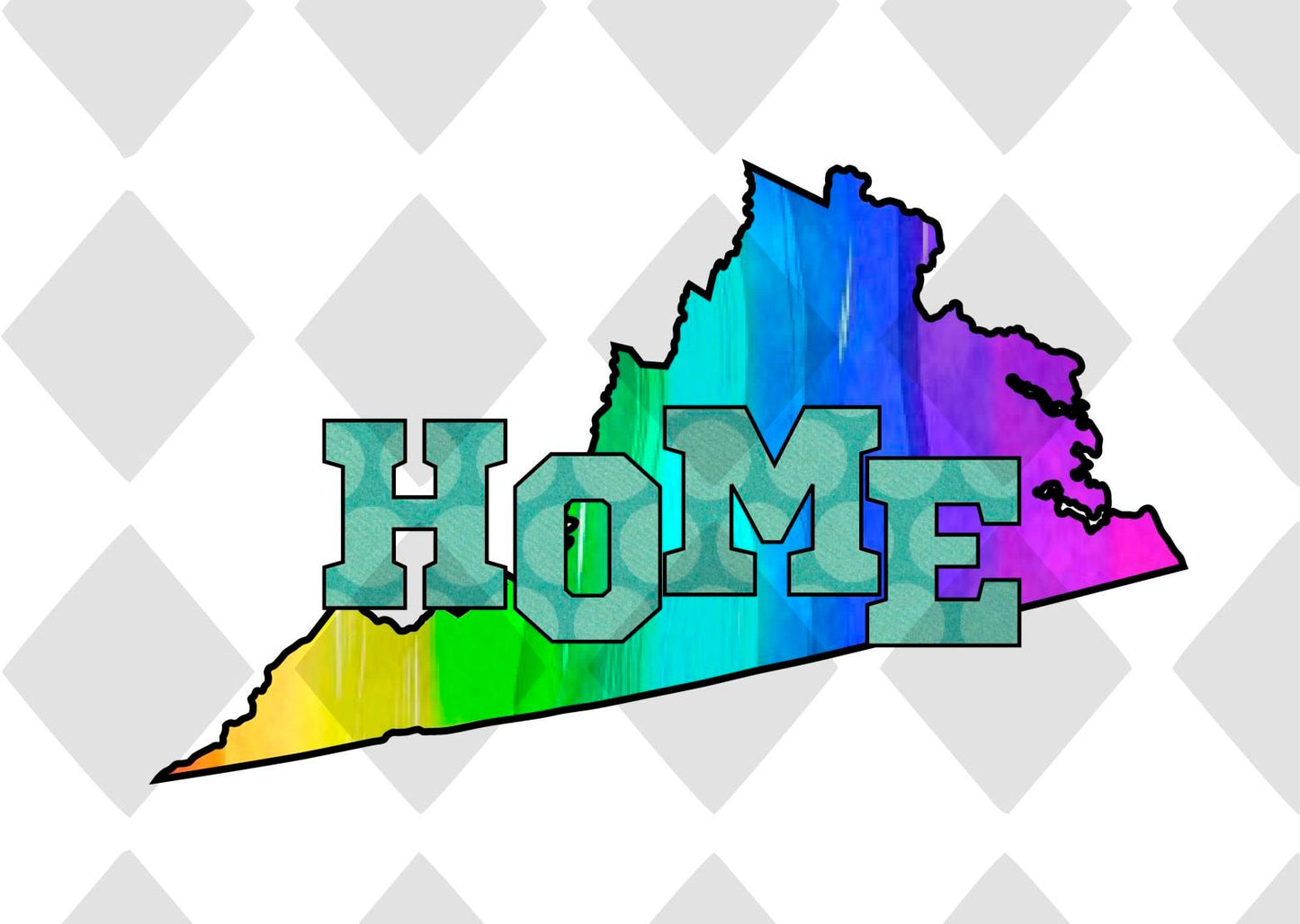 Virginia STATE HOME png Digital Download Instant Download - Do it yourself Transfers