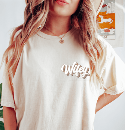 WIFEY Tan white size DTF TRANSFERPRINT TO ORDER - Do it yourself Transfers